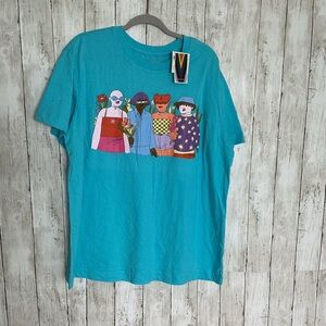 Stylish Teal Graphic Women's Tee